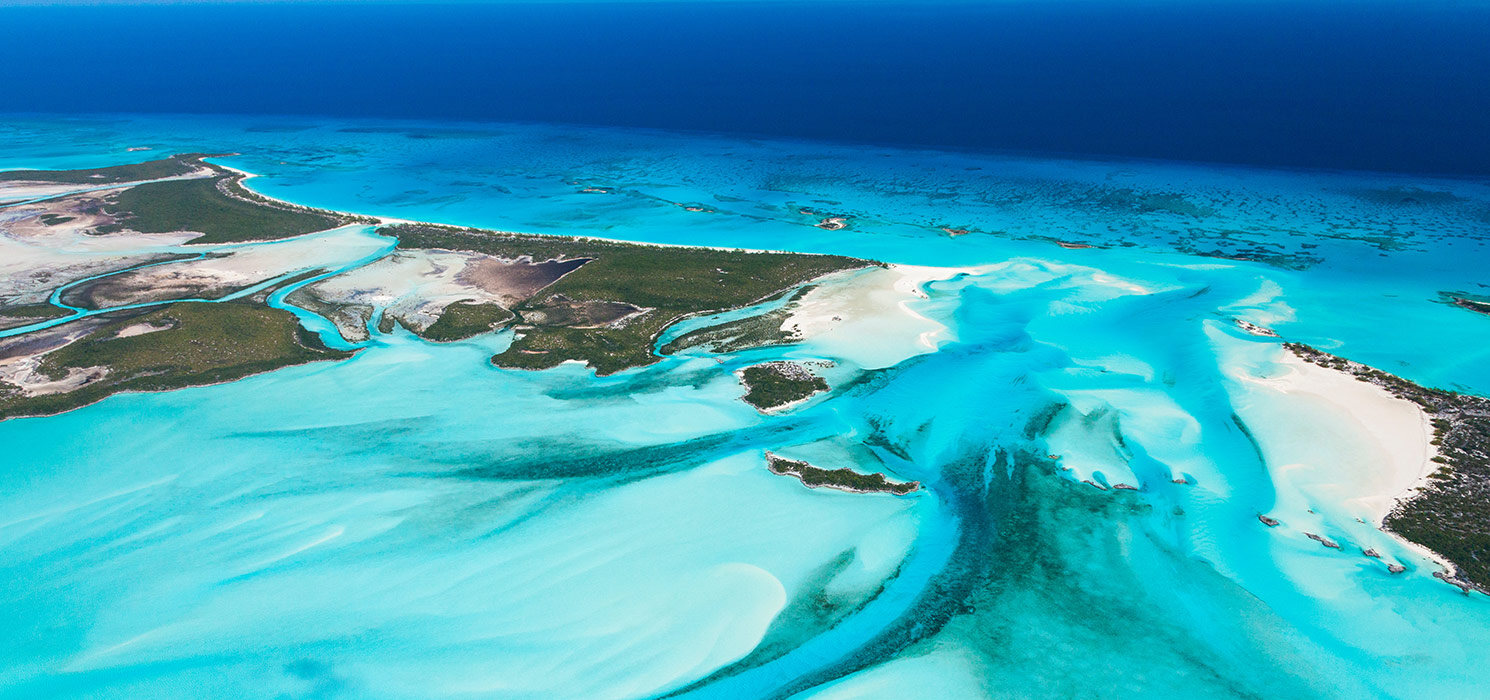 Aerial view, Exuma, Bahamas, America