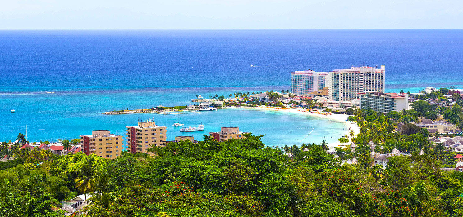 Jamaican Beach A. Caribbean beach on the northern coast of Jamaica, near Dunn's River Falls and Ocho Rios.