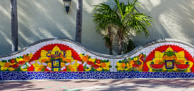 Miami Calle ocho mosaic at Little Havana domino park