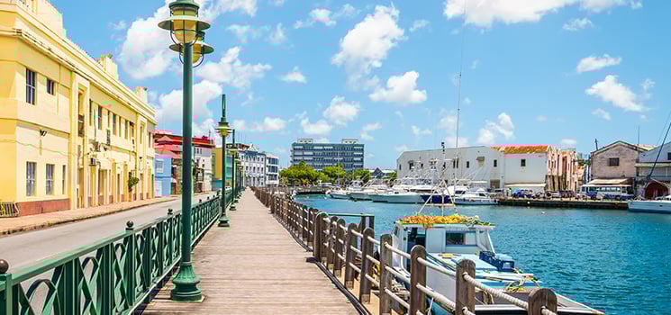 Promenade at marina of Bridgetown Barbados