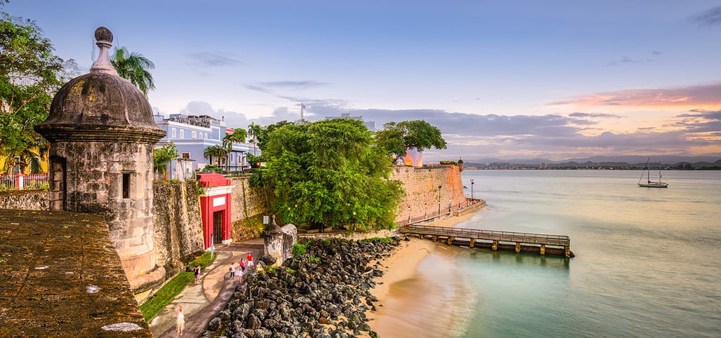 San Juan, Puerto Rico Caribbean coast along Paseo de la Princesa