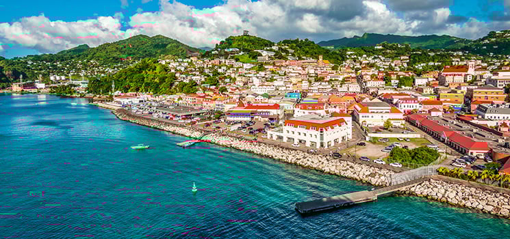 Aerial view of St George's Grenada