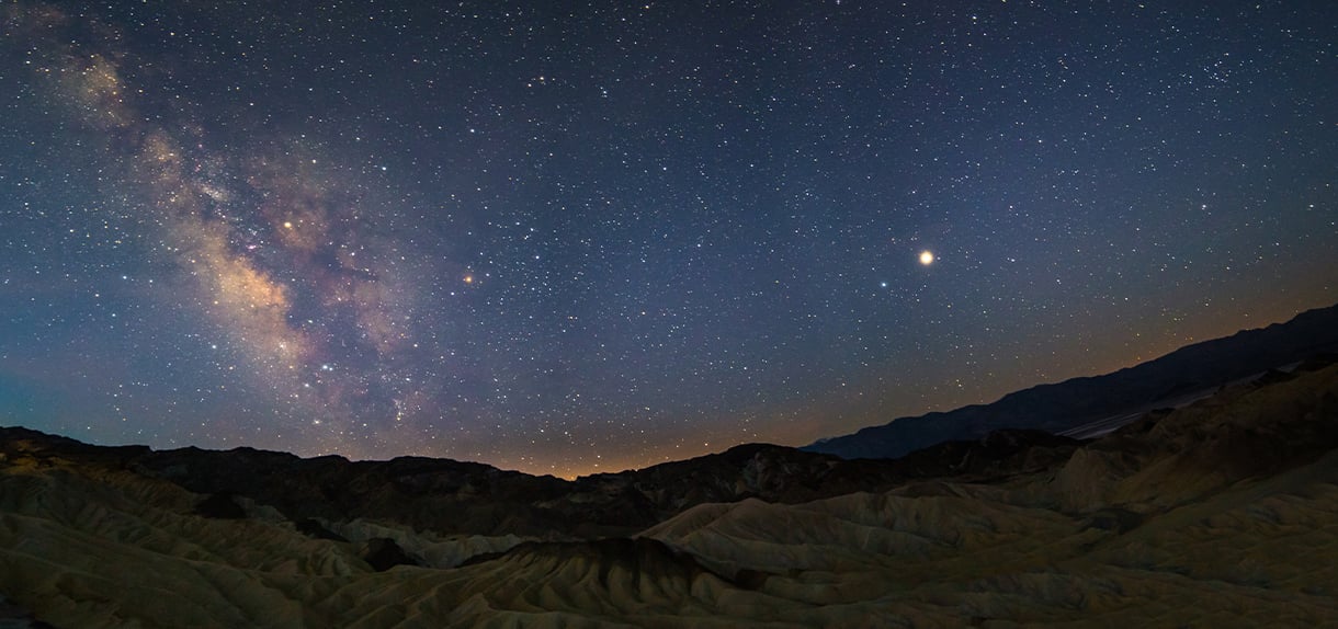 Milky Way above desert landscape in Death Valley
