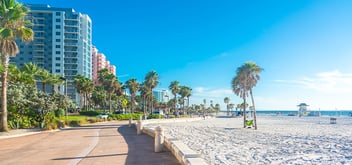 Clearwater Beach Florida with beautiful white sand