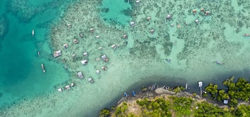 Aerial view of water village
