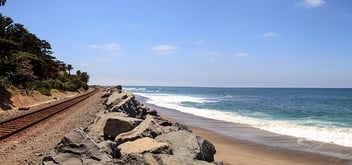 train tracks near the beach