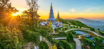 Landmark pagoda in doi Inthanon national park at Chiang mai, Thailand
