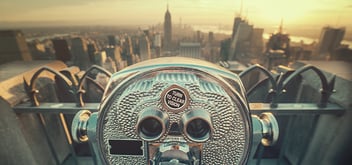 coin binoculars over looking New York City