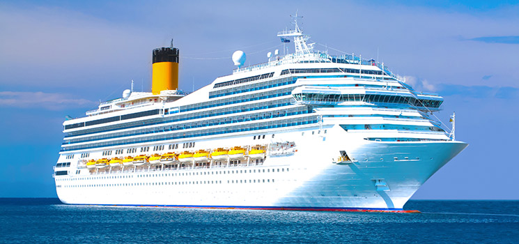large cruise ship on the ocean