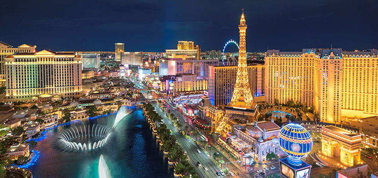 Las Vegas strip at night